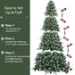 Yexmas 9ft Pre-Lighted Christmas Tree, 8 Modes LED Lights, Artificial Xmas Tree with Large Storage Bag