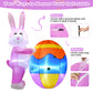 Yexmas 6ft Easter Inflatables,Blow Up Yard Outdoor Decoration with LED Lights Bunny Decorations with Egg for Lawn Garden Holiday Party