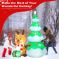 Lookfly 5.5 FT Large Outdoor Inflatable Christmas Tree with Santa Claus and Deer,Built-in LED Lights,Fun Blow Up Xmas Decor Suitable for Yard,Garden,Lawn