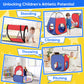 Yexmas 5 in 1 Kids Play Tent and Tunnels - Ball Pit for Toddlers, Basketball Hoop, 2 Crawl Tunnels, 2Pop-Up Playhouses Tent Set for Boys Girls Kids(No Ball)