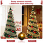 Yexmas 6FT Pop-Up Artificial Christmas Tree with 300LED Lights,Green Prelit Christmas Tree with Foldable Base
