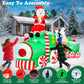 Yexmas 10.5ft Christmas Inflatable Train with Santa Snowman Penguin Dinosaur Corner Outdoor Lights Decorations for Holiday Decorations, Christmas Parties, Yard, Garden and Lawn