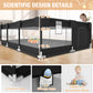 Babyeap Large Baby Playpen with Mat,71"x50"Playpen for Babies and Toddlers,Baby Play Yard Baby Fence Play Area Indoor Outdoor,Black