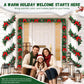 Yexmas 9FT Pre-Lit Christmas Garland with LED Lights, Decorated with Bows, Pinecones and Berry Clusters, Battery Operated Xmas Garland for Mantel, Stair, Door