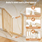 Babyeap Wooden Baby Playpen,Foldable Play Yards for Babies and Toddlers,Large Wood Play Gate with Built-in Toys,Baby Fence Activity Center 71x47x23.6 Inch