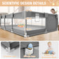 Babyeap Large Baby Playpen with Mat,71"x50"Playpen for Babies and Toddlers,Baby Play Yard Baby Fence Play Area Indoor Outdoor,Dark Gray