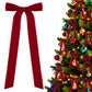 Yexmas 12pcs Burgundy Velvet Christmas Bows, Ribbon Bows Xmas Ornaments for Christmas Tree Home Party Staircase Door Wreath Garland Holiday Decor