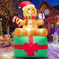 Yexmas 6 ft Christmas Inflatables Gingerbread Man with Candy, Blow up Outdoor Decorations with LED Lights Built-in for Holiday Party Xmas Yard Garden