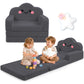 babyeap 2-in-1 Kids Sofa,Fold Out Toddler Couch with Star Pillow,Soft Convertible Kids Chair for Girls and Boys,Pink