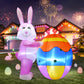 Yexmas 6ft Easter Inflatables,Blow Up Yard Outdoor Decoration with LED Lights Bunny Decorations with Egg for Lawn Garden Holiday Party