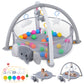 Babyeap Baby Play Gym Mat,Baby Play Activity Mat with 5 Detachable Toys and 30Ocean Ball,Newborn Infant Baby Essentials Gift,Pink
