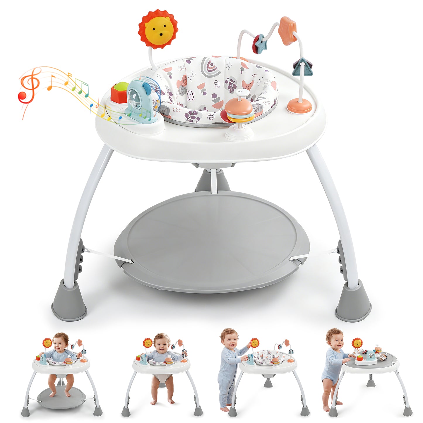 Babyeap 5-in-1 Baby Activity Center,Baby Jumper with 360° Rotating Seat and Music Toy,6 Months +