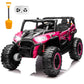 Yexmas 24V Kids Ride on Car Truck,2 Seater Kids Electric Car with Remote Control,Toddler Ride on Car with 110lb Weight Capacity,Pink