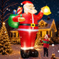 Yexmas 8ft Christmas Inflatable Santa Claus Outdoor Decor with Gift Bag and Bell,Large Blow Up Santa with LED Lights for Yard Lawn Garden