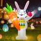 Yexmas 6FT Easter Inflatables Outdoor Decoration,Blow-Up Bunny Holding a Carrot and an Easter Egg with Built-in LED Lights for Yard Lawn Garden Decor