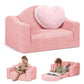 Babyeap Kids Sofa,2-in-1 Soft Toddler Couch Fold Out,Toddler Chair Baby Convertible Couch for Girls and Boys,Light Gray
