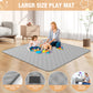 Babyeap Baby Playpen With Mat,50"x50"Play Pen for Babies and Toddlers,Play Yard With Gate for Indoor Outdoor,Light Gray