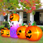 Yexmas 9.4ft Halloween Inflatable Pumpkins Outdoor Decor with Black Cat Tombstone and Spectre,Built-in LED Lights,for Halloween Party,Yard,Garden,Lawn