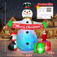 Yexmas 8FT Christmas Inflatable Snowman Blow Up Yard Decor with 360° Colorful Projection, Music On/Off, Penguin, Gift Boxes, Merry Christmas Banner for Outdoor Yard Decor