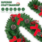 Yexmas 9FT Pre-Lit Christmas Garland with LED Lights, Decorated with Bows, Pinecones and Berry Clusters, Battery Operated Xmas Garland for Mantel, Stair, Door