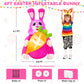 Yexmas Easter Inflatables Outdoor decorations,4FT Blow-Up Easter Bunny Holding a Carrot with Built-in LED Lights for Lawn Garden Yard decor