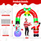 Yexmas 8FT Christmas Inflatable Archway,Christmas Blow Up Yard Decorations with Santa Claus and Snowman,Outdoor Christmas Decorations with Bow LED Lights