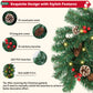 Yexmas 9ft Large Christmas Garland, Multi-Purpose Xmas Wreath with 60 LED Lights, Decorated with Pinecones, Berry Clusters, Battery Operated
