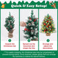 Yexmas 2PCS Pre-lit Artificial Mini Christmas Tree,24 Inch Small Tabletop Xmas Tree for Indoor Outdoor Christmas Decor
