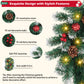 Yexmas 9ft Large Christmas Garland, Multi-Purpose Xmas Wreath with 45 LED Lights, Decorated with Pinecones, Berry Clusters, Battery Operated
