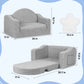 Babyeap Kids Sofa,2-in-1 Soft Toddler Couch Fold Out,Toddler Chair Baby Convertible Couch for Girls and Boys,Light Gray