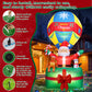 Yexmas 9FT Inflatable Christmas Santa Claus in Hot Air Balloon,Outdoor Holiday Decoration with LED Lights for Yard Lawn Garden