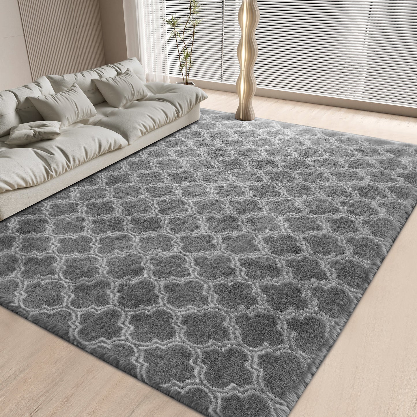 CozyDesg Area Rugs for Living Room，Black Rugs Shag Fluffy Shaggy Bedside Carpet, Large rug for Living Room Bedroom Dining Room Office Home Decor