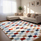 CozyDesg Shag Area Rugs,5'x8'/8' x 10' Soft Fluffy Floor Rugs Checkered Carpet，Washable Area Rugs for Living Room Bedroom Decor,Beige & White