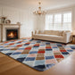CozyDesg 4ftx6ft Area Rugs,Shag Fluffy Checkered Rugs for Living Room,Bedroom,Modern Room Decor Carpet, Non-Slip Floor Rug,ColorfulA
