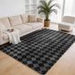 CozyDesg Large Rugs,4'x6' Soft Fluffy Shag Indoor Floor Carpet for Living Room Bedroom Dining Room Office Home Decor,Dark Gray & White