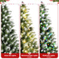 Yexmas 6ft Pre-Lit Green Christmas Tree, 11 Modes Colored LED Lights, Artificial Xmas Tree with Large Storage Bag