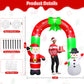 Lookfly 8FT Christmas Inflatable Archway,Christmas Blow Up Yard Decorations with Santa Claus and Snowman,Outdoor Christmas Decorations with Bow LED Lights