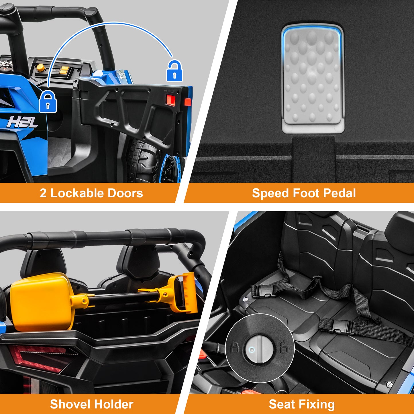 Yexmas 24V Kids Ride on Car Truck,2 Seater Kids Electric Car with Remote Control,Toddler Ride on Car with 110lb Weight Capacity,Blue