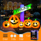 Yexmas 9FT Halloween Inflatable Decoration with TRICKS Sign and Pumpkins,Built-in LED Lights,Blow Up Halloween Yard Decor for Indoor/Outdoor Party,Yard,Lawn