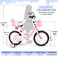 Enjoyrun 16" Kids Bike,Girls Bike with Training Wheels,Basket and Doll Seat,Bicycle for Children Ages 5-8,Pink