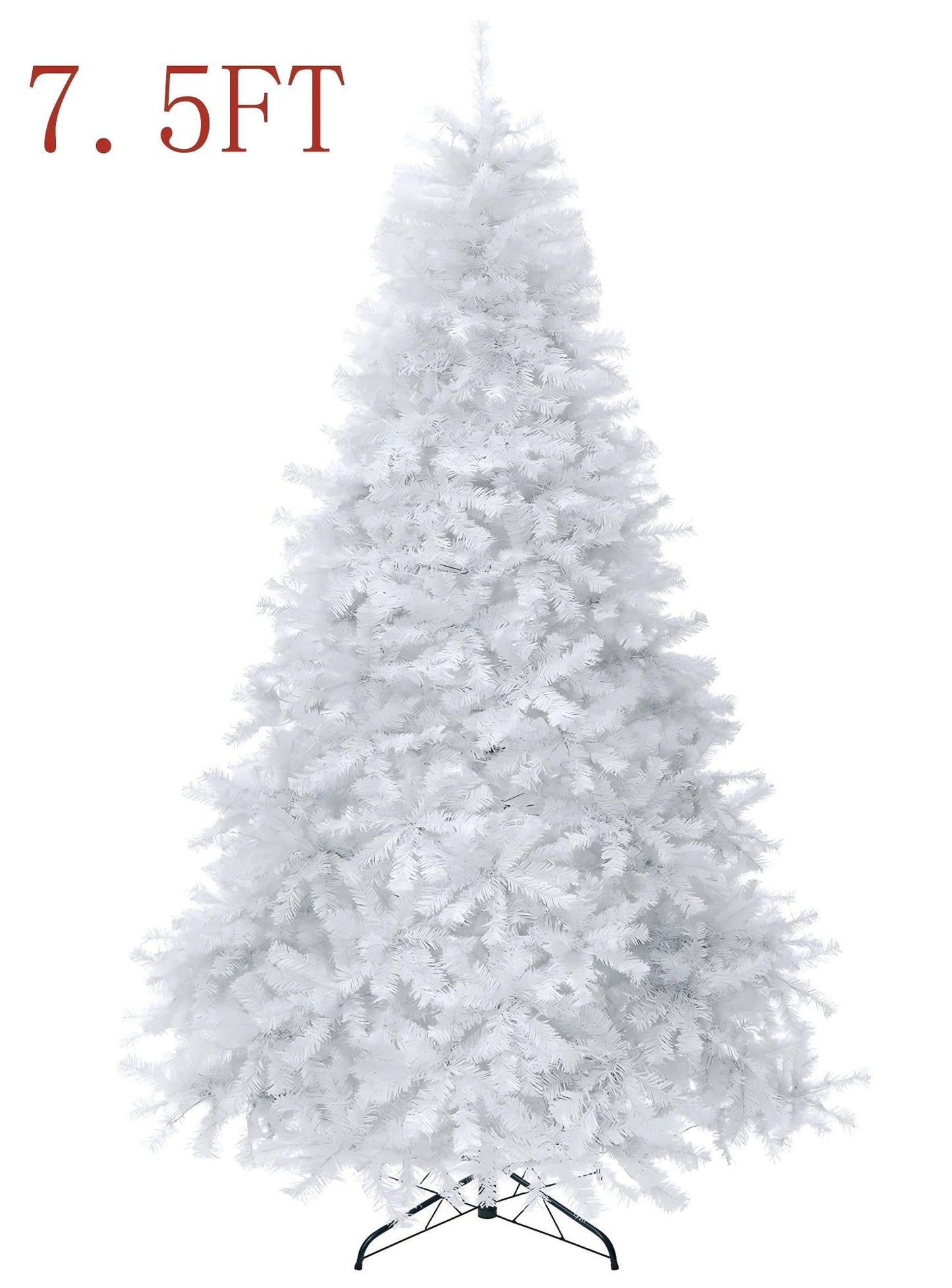 Lookfly Pre-Lit Artificial Christmas Tree,6ft White Christmas Tree with 300 Warm White & Multicolor Lights,Xmas Tree for Home, Holiday Party Decorations