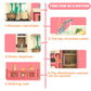 Lookfly 40.6 Inch Play Kitchen Set for Kids, Large Pretend Play Kitchen with Realistic Lights and Sounds, Simulation of Spray for Toddlers Girls Boys Gift ,Pink