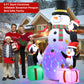 LOOKFLY 8 ft Giant Christmas Snowman Inflatable Outdoor Decoration with Build-in Multicolor LEDs, Blow Up Inflatables for Xmas Party Garden Patio Lawn