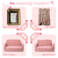 Babyeap Extra Wide Kids Chair,2-in-1 Convertible Toddler Chairs,Soft Comfy Kids Couch, Kids Sofa for Boys & Girls 3+,Pink