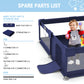 Babyeap Baby Playpen With Mat,50"x50"Play Pen for Babies and Toddlers,Play Yard With Gate for Indoor Outdoor,Navy Blue