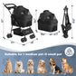 Zoolike 3 in 1 Pet Stroller for Dogs and Cats,4 Wheel Foldable Stroller with Detachable Carrier&Storage Basket,Black