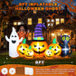 Yexmas 8FT Long Halloween Inflatable Pumpkin with Ghost and Black Cat,Outdoor Halloween Decoration with LED Lights for Yard Lawn Garden Porch Party Decor