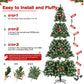 Yexmas 9ft Pre-Lit Green Christmas Tree, 11 Modes Colored LED Lights, Artificial Xmas Tree with Large Storage Bag