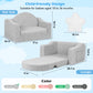 Babyeap Kids Sofa,2-in-1 Soft Toddler Couch Fold Out,Toddler Chair Baby Convertible Couch for Girls and Boys,Light Gray