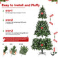 Yexmas 6ft Pre-Lit Green Christmas Tree, 11 Modes Colored LED Lights, Artificial Xmas Tree with Large Storage Bag